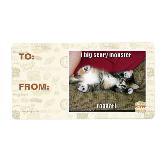 I big scary monster label (Front)