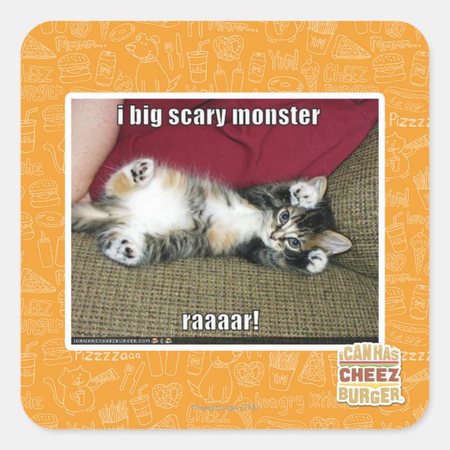 I big scary monster square sticker (Front)