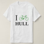 [ Thumbnail: I Bike Hull (Green Bicycle Icon) T-Shirt ]
