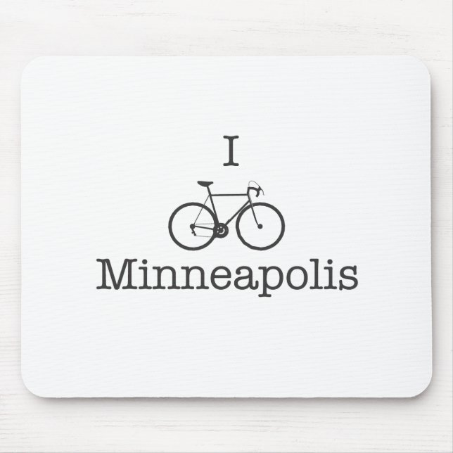 I Bike Minneapolis - Black text Mouse Pad (Front)