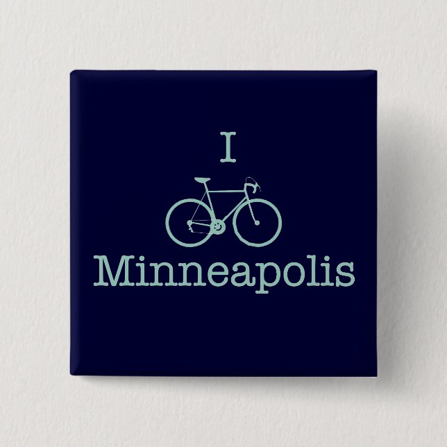 I Bike Minneapolis Pinback Button (Front)