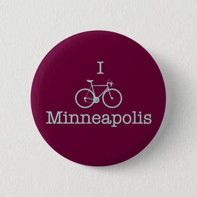 I Bike Minneapolis Pinback Button (Front)