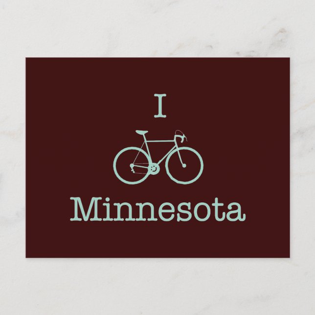 I Bike Minnesota Postcard (Front)