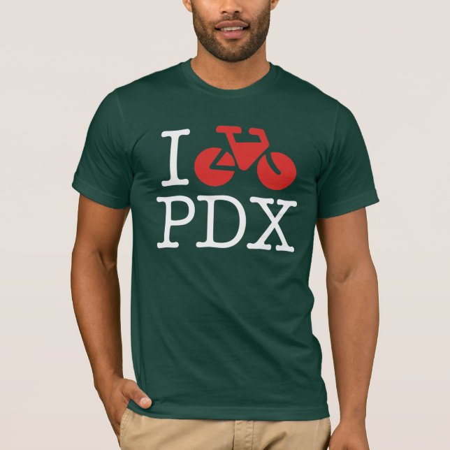 I Bike PDX Dark T-Shirt (Front)