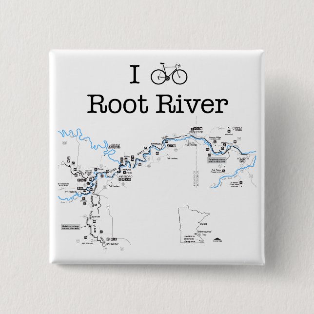 I Bike Root River Button (Front)