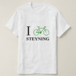 [ Thumbnail: I Bike Steyning (Green Bicycle Icon) T-Shirt ]
