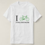 [ Thumbnail: I Bike Tyne and Wear (Green Bicycle Icon) T-Shirt ]