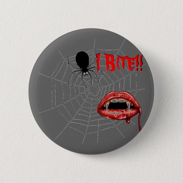 I Bite!! Pinback Button (Front)