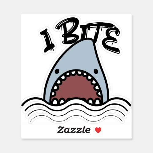 I Bite Shark Sticker