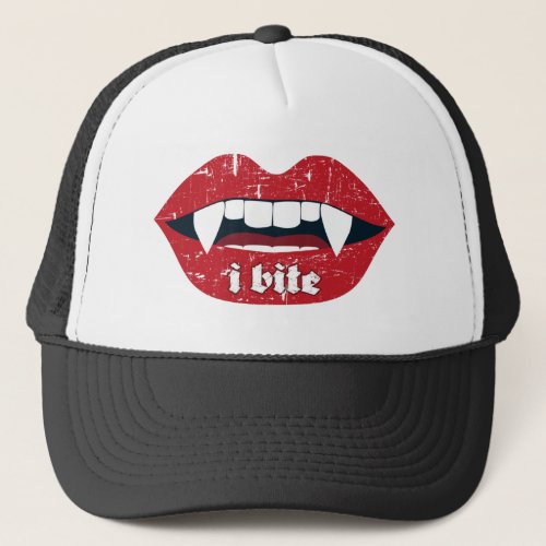 I Bite Vampire Teeth Trucker Hat