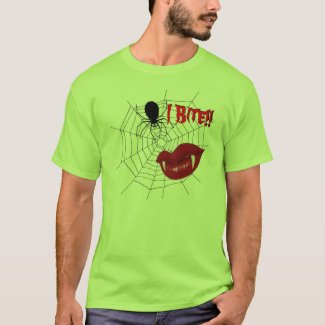 I Bite Womens T-Shirt {Lime Green}