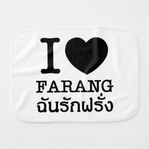 I Black Heart (Love) Farang Burp Cloth