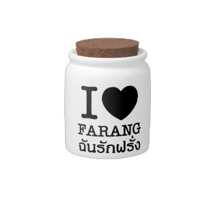 I Black Heart (Love) Farang Candy Jar