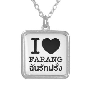 I Black Heart (Love) Farang Silver Plated Necklace