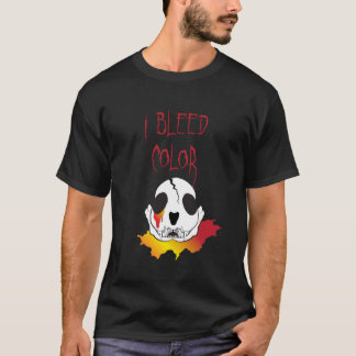 I Bleed Color Skull Design T-Shirt