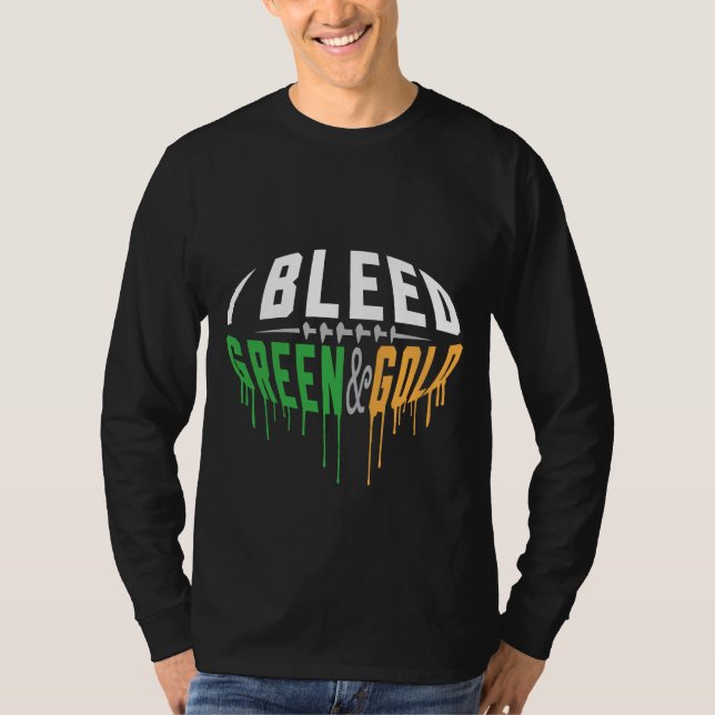 I BLEED GREEN & GOLD T-Shirt (Front)