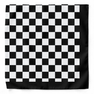 I Bleed Racing Black White Checkered Customize It Bandana