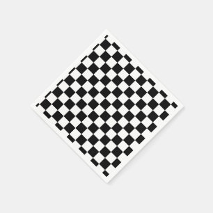 I Bleed Racing Black White Checkered Customize It Paper Napkins