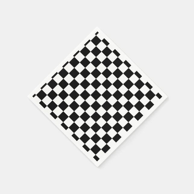 I Bleed Racing Black White Checkered Customize It Paper Napkins (Corner)