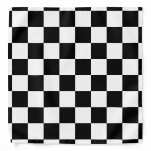 I Bleed Racing Check Black White Checkered Custom Bandana