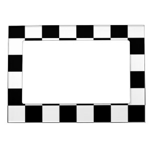 I Bleed Racing Check Black White Checkered Custom Magnetic Photo Frame