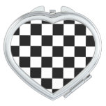 I Bleed Racing Check Black White Checkered Custom Mirror For Makeup at Zazzle