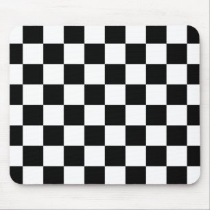 I Bleed Racing Check Black White Checkered Custom Mouse Pad