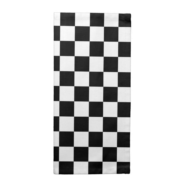 I Bleed Racing Check Black White Checkered Custom Napkin (Half Fold)