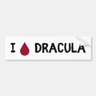I [Blood Drip] Dracula Bumper Sticker
