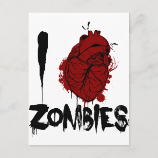 i bloody heart zombies postcard