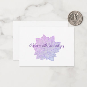 I bloom with love and joy: Floral Affirmation Note Card