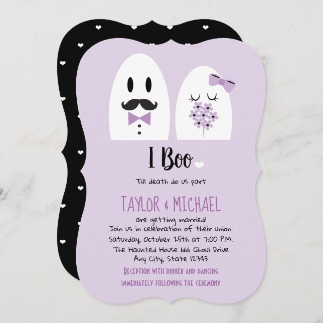 I Boo Halloween Wedding Invitations (Front/Back)