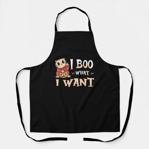 I Boo What I Want Cat Funny Halloween Apron