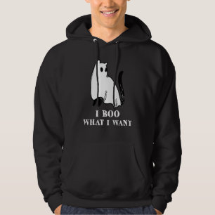 I Boo What I Want  Cat Halloween Ghost Hoodie
