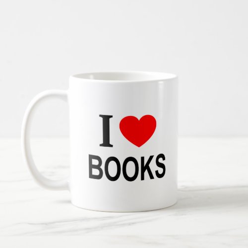 I ️ BOOKS I LOVE BOOKS I HEART BOOKS COFFEE MUG