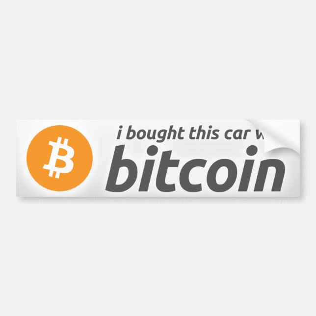 I Bought This Car With Bitcoin Bumper Sticker (Front)