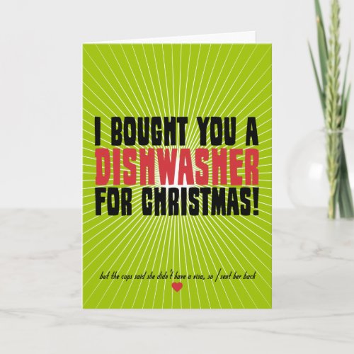 I Bought You A Dishwasher For Christmas Holiday Card