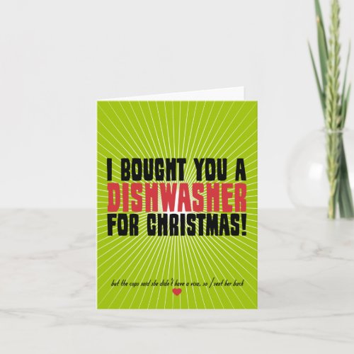 I Bought You A Dishwasher For Christmas Holiday Card