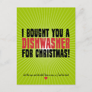 I Bought You A Dishwasher For Christmas Holiday Postcard