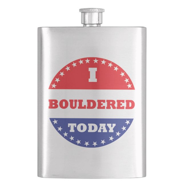 I Bouldered Today Hip Flask (Front)