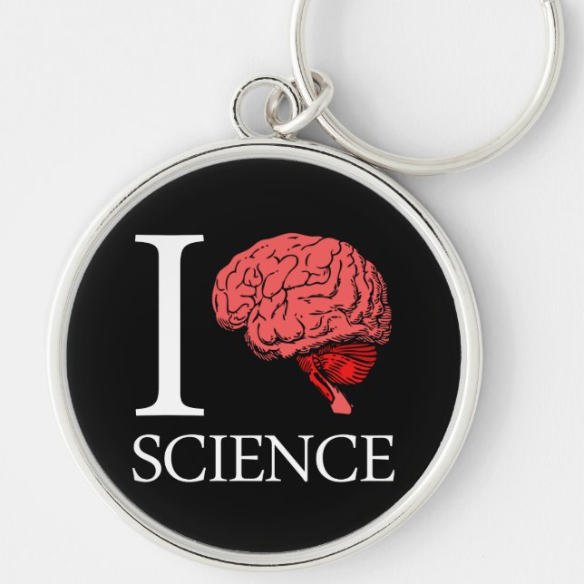 I Brain Science (I Know science) (I Love Science) Keychain (Front)