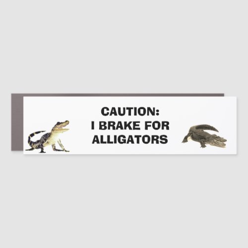 I Brake For Alligators Bumper Car Magnet