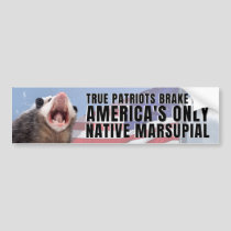 I BRAKE FOR AMERICA'S ONLY NATIVE MARSUPIAL BUMPER STICKER