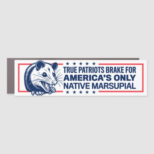 I Brake for Americas Only Native Marsupial Funny Car Magnet