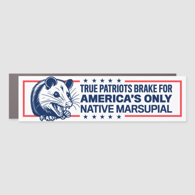 I Brake for America's Only Native Marsupial Funny Car Magnet (Front)