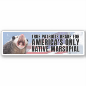 I brake for America's only native marsupial Possum Sticker