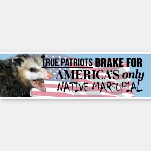 I Brake for Americas Only Native Marsupial Sticker