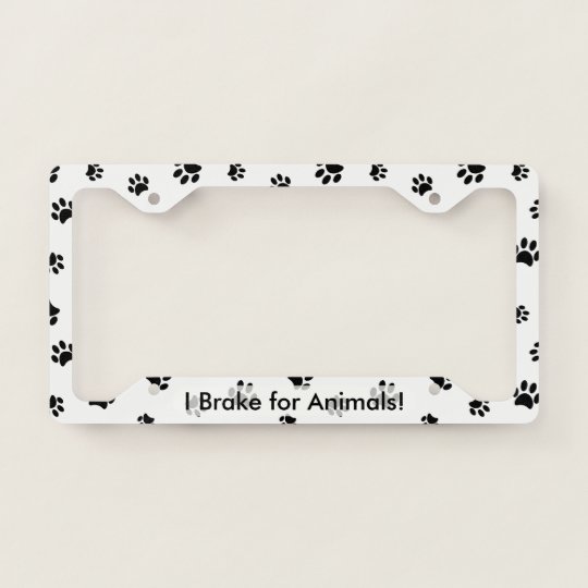 RED PAW PRINTS CRITTER DOG CAT License Plate Frame