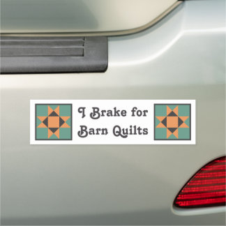 I Brake for Barn Quilts Car Magnet