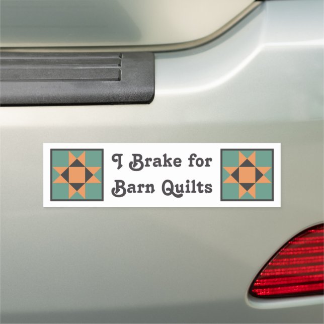 I Brake for Barn Quilts Car Magnet (In Situ)